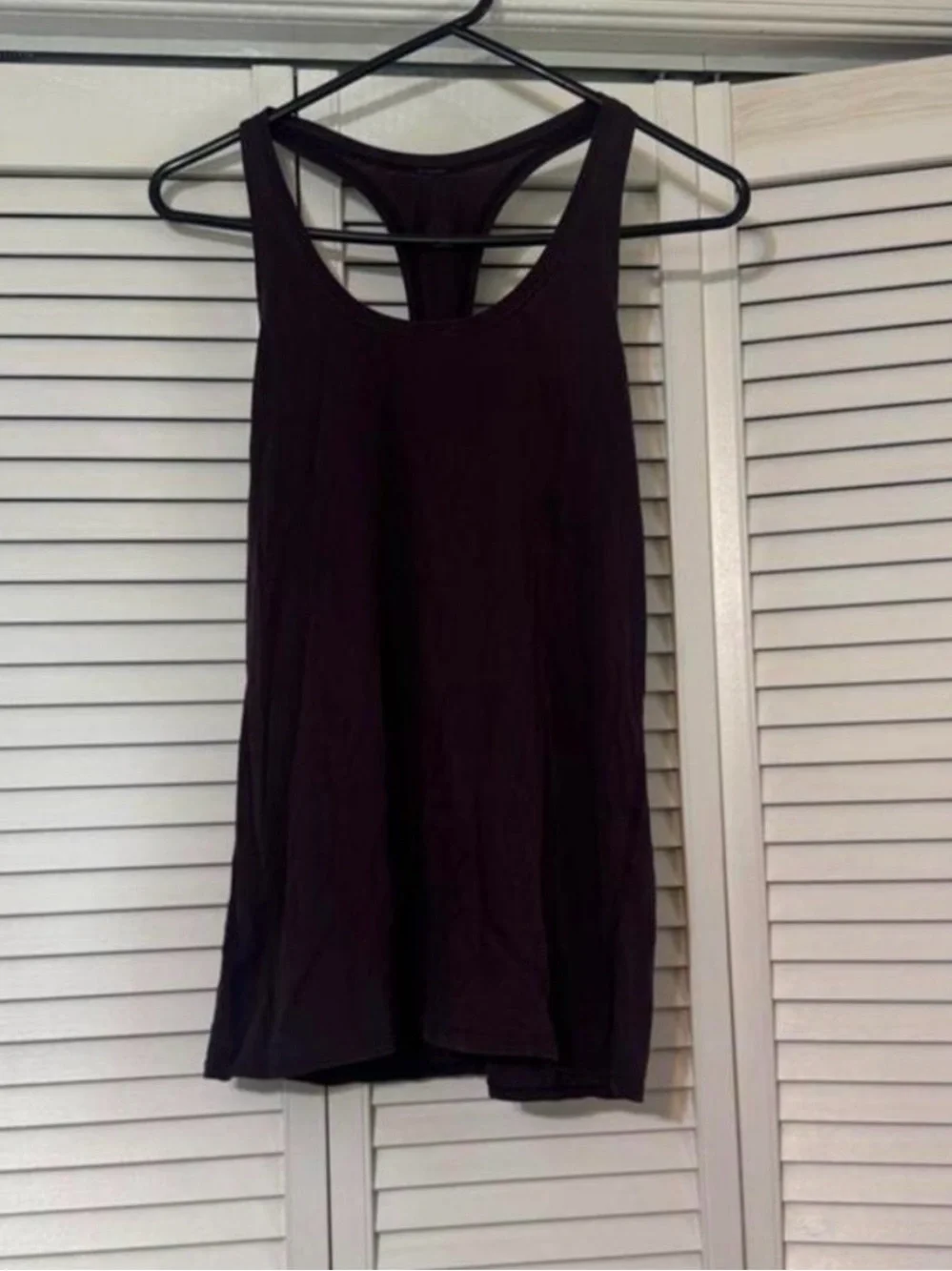 Lululemon Women's Black Racerback Tank Top - Classic Scoop Neck Dark Purple